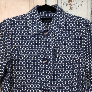 Boden Blue Polka Dot Cropped Jacket Size 10